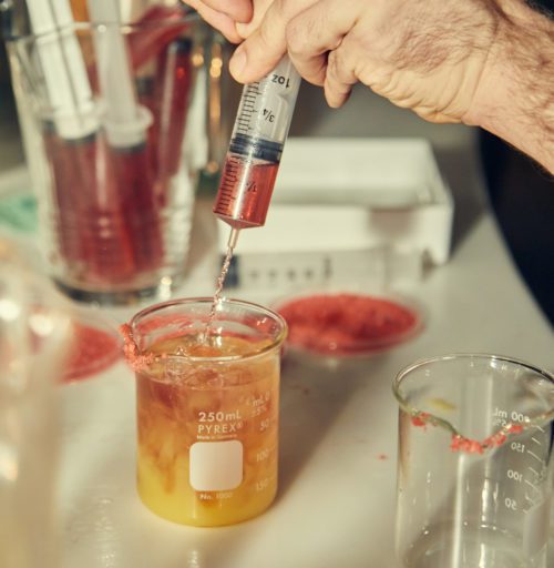 Beaker Cocktail with Syringe