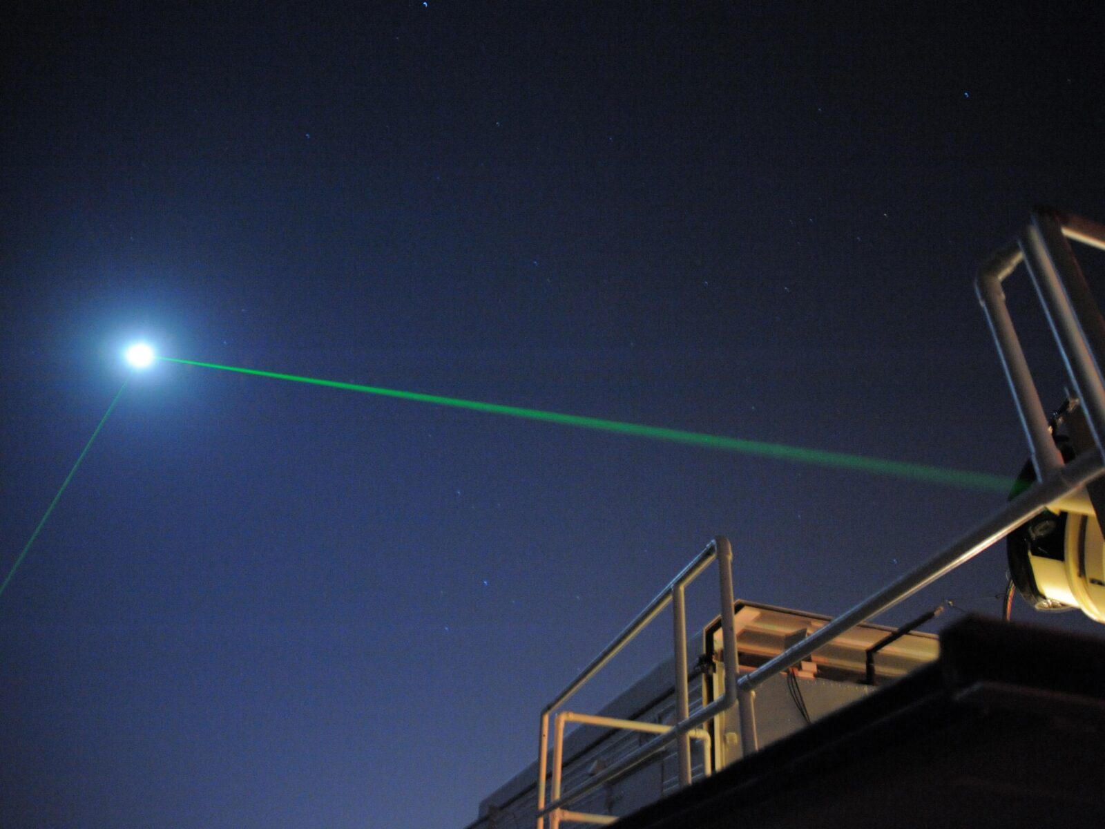 Laser pointing at the moon from Goddard spaceflight center