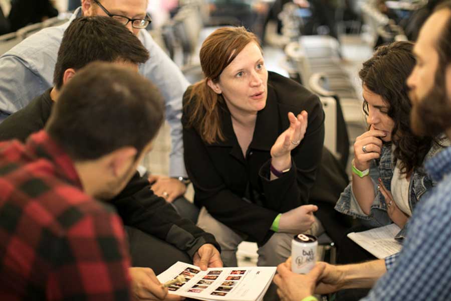 people visiting at science festival